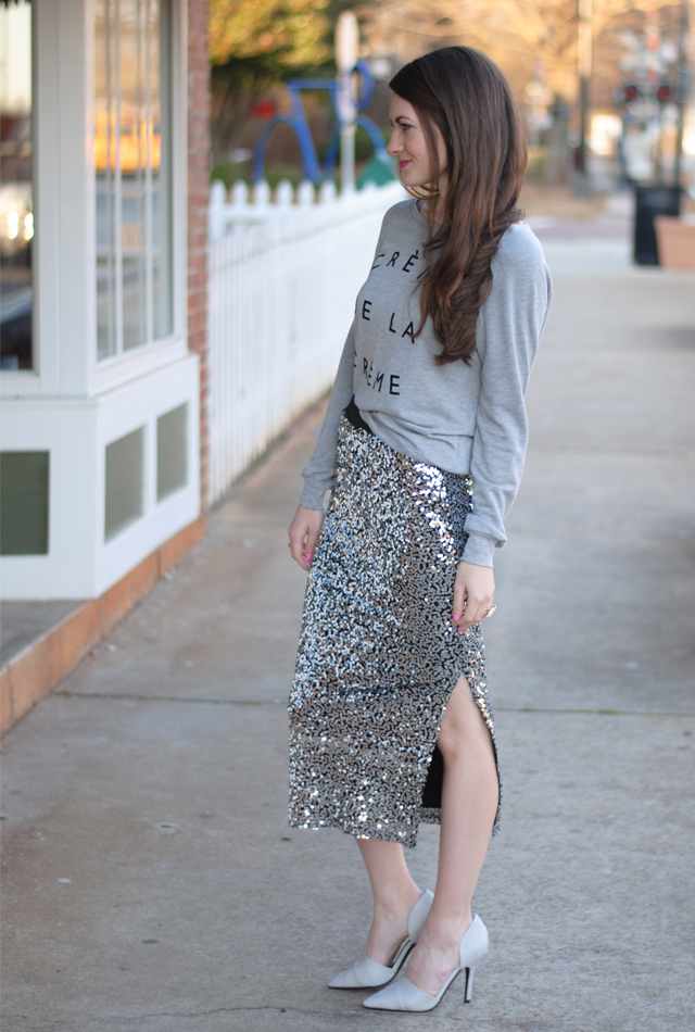 Leith sequin midi skirt outlet