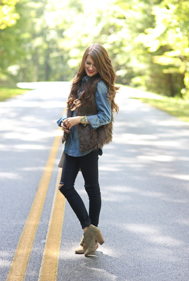 Cozy Faux Fur Vest in Banff - Southern Curls & Pearls