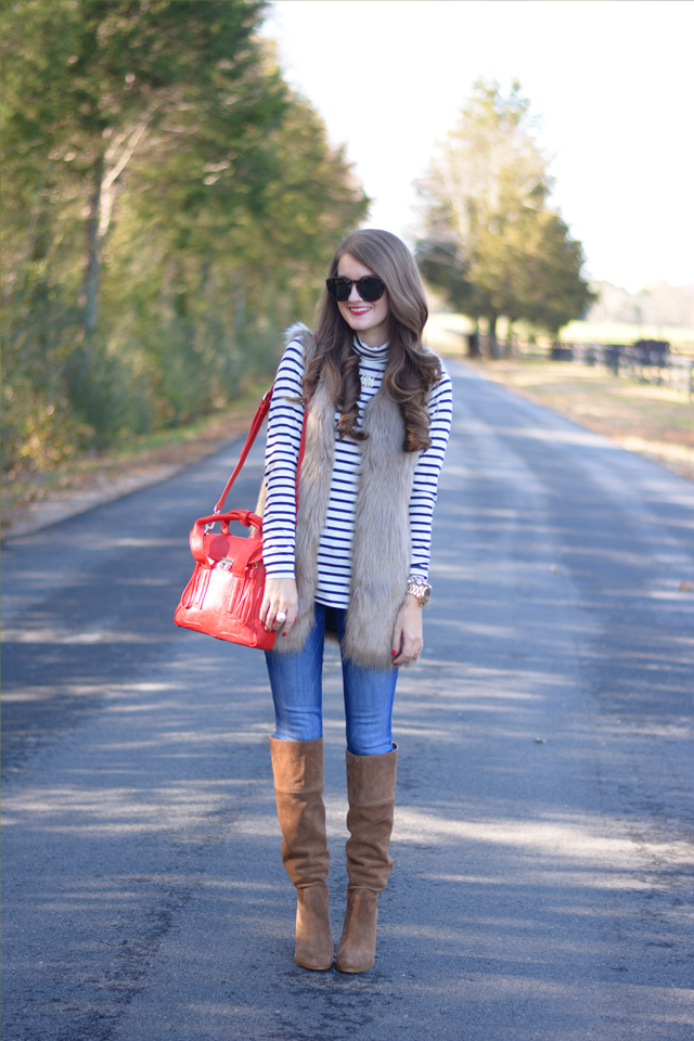 Striped turtleneck outfit store