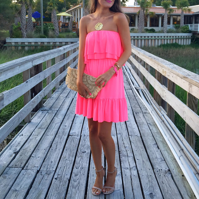 neon pink dress