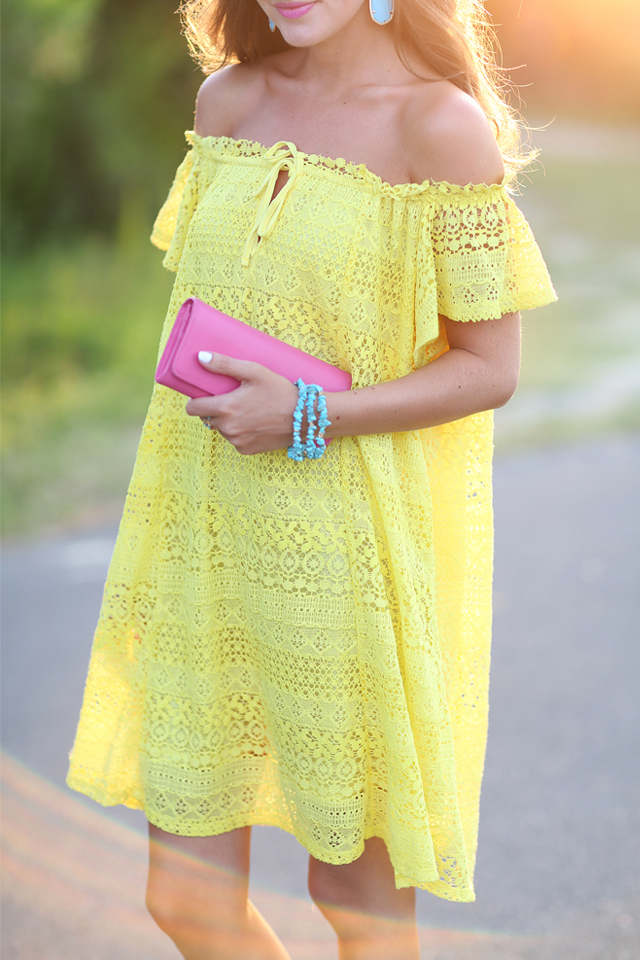 Topshop yellow lace dress sales