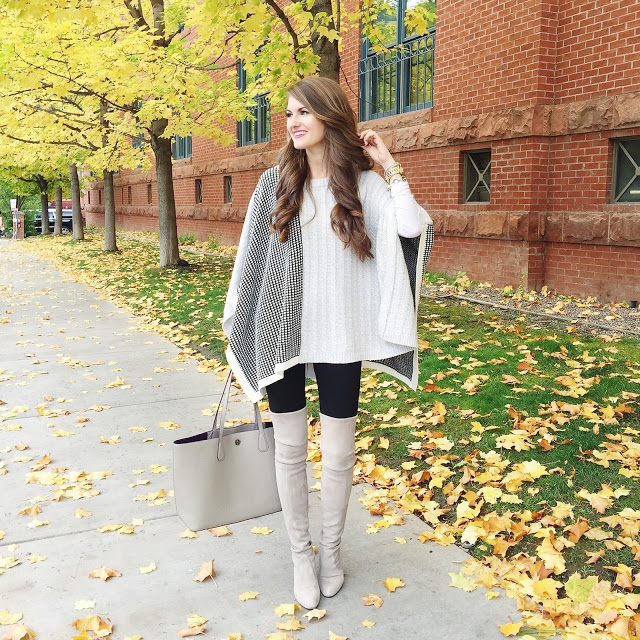 Perfect fall outfit - love the poncho!
