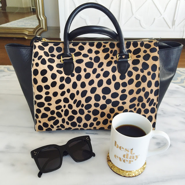 Clare V leopard sandrine tote