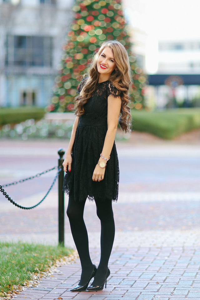 Little Black Party Dress Southern Curls Pearls