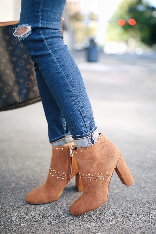 Studded booties top