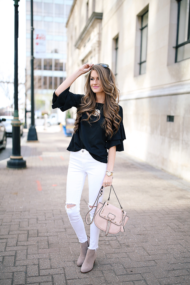 Ruffle Sleeve Top for $35 - Southern Curls & Pearls