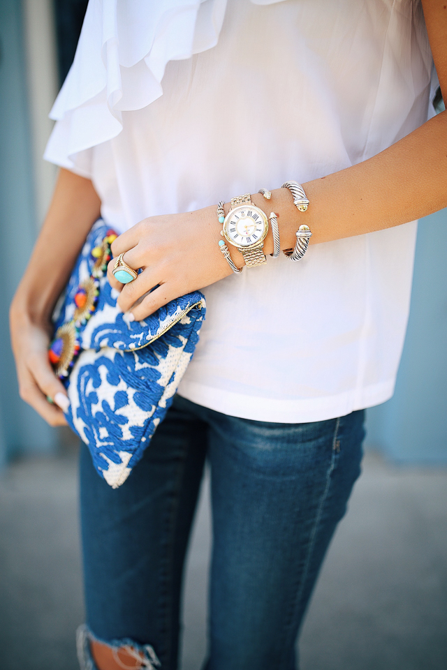 One Shoulder Ruffles in Charleston - Southern Curls & Pearls