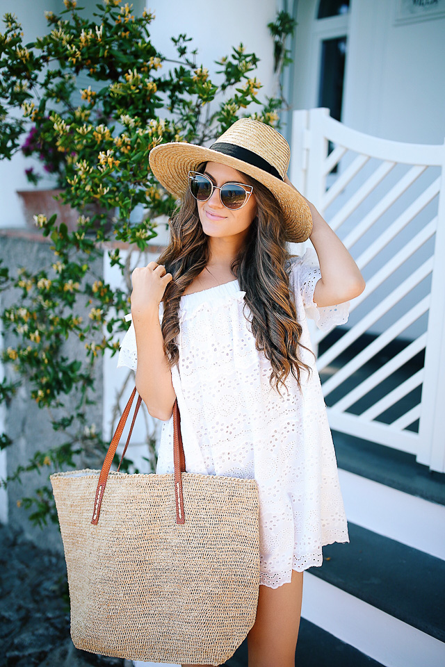 Eyelet Dress + Striped Espadrilles - Southern Curls & Pearls