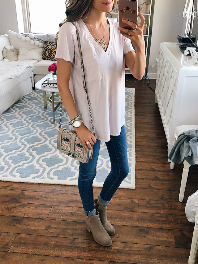 Madewell Outfit + Clare V Leopard Bag - Pretty in Pink Megan