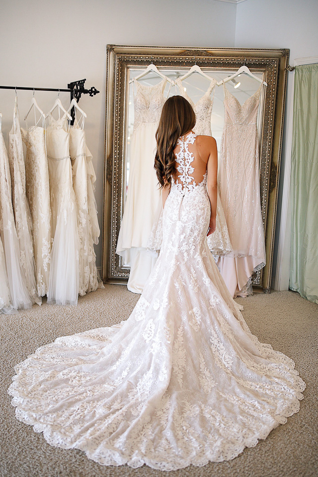 Lace racerback wedding dress hotsell