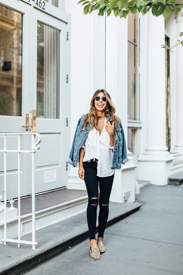 leopard loafer mule