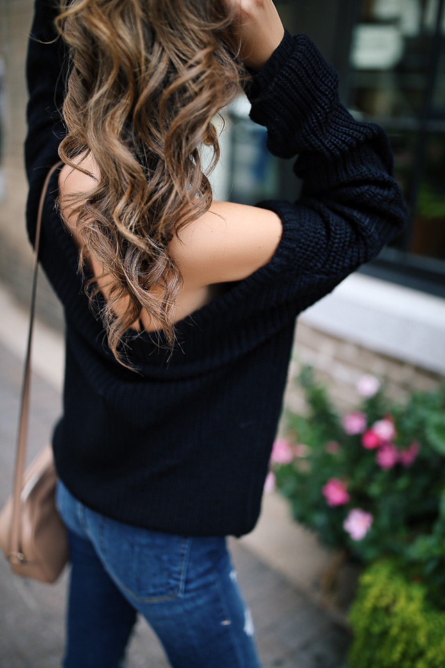 Off the shoulder deals sweater with bralette