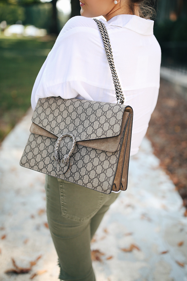 Olive Green Ripped Jeans - Southern Curls & Pearls