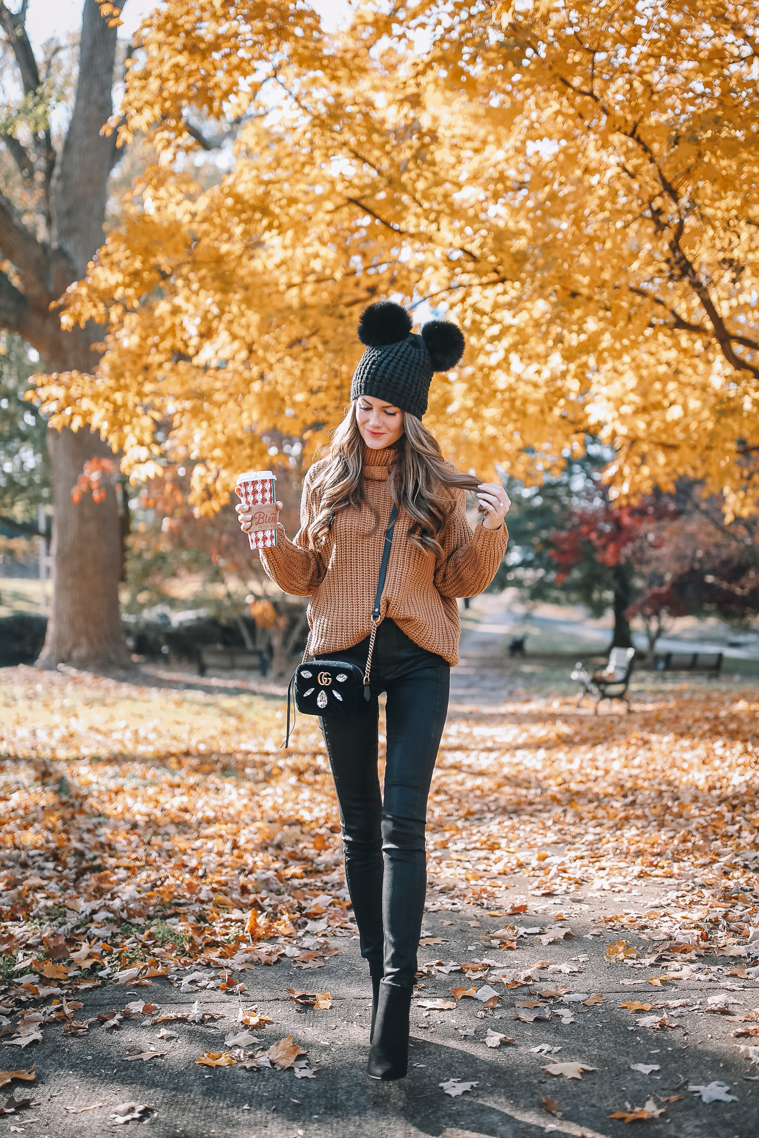 Black White Leopard Pom LV Beanie – Southern Fried Glam