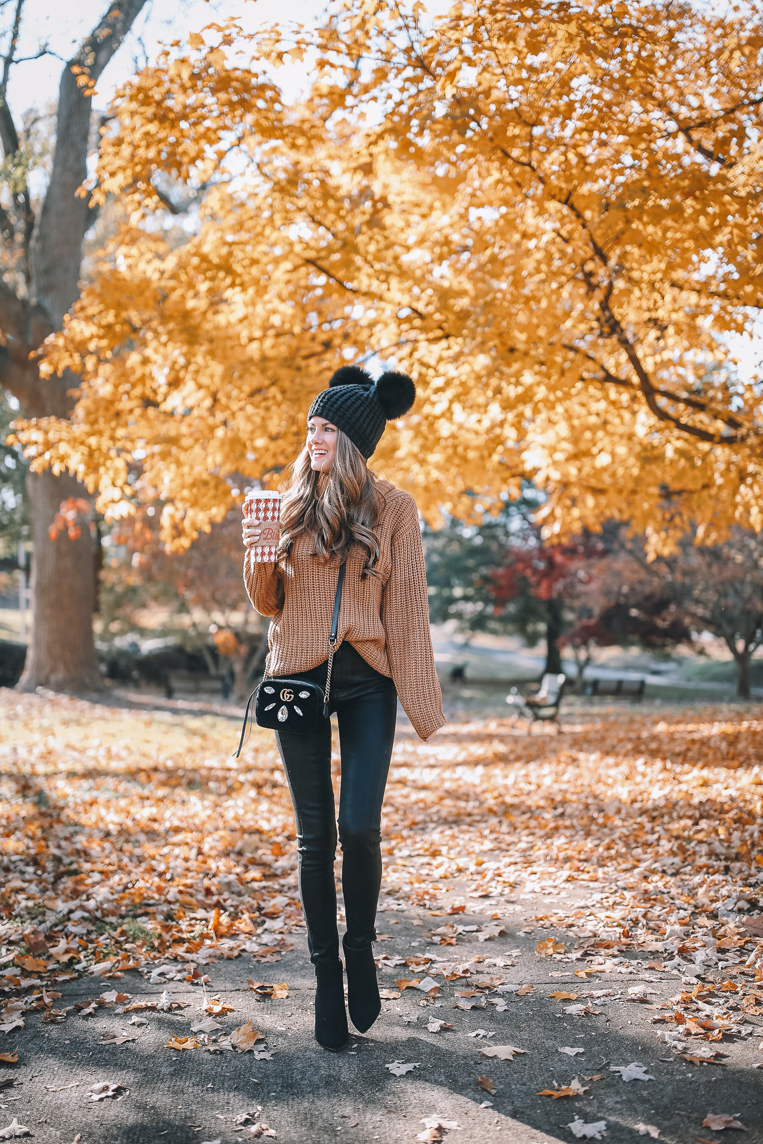 Black White Leopard Pom LV Beanie – Southern Fried Glam