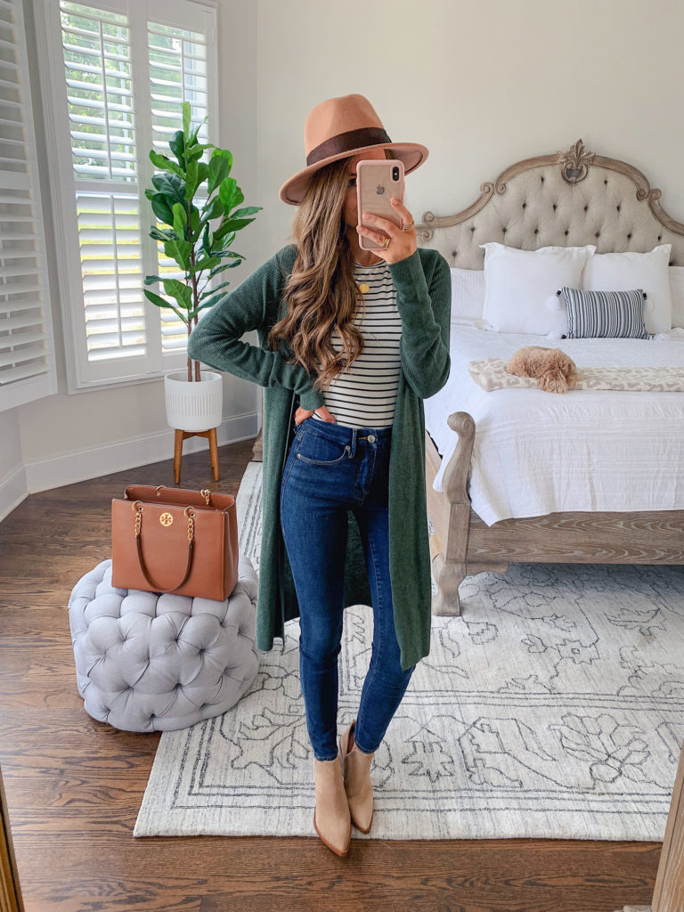 Nordstrom Anniversary Sale Leith Longline Cardigan in "Green Thyme Heather"