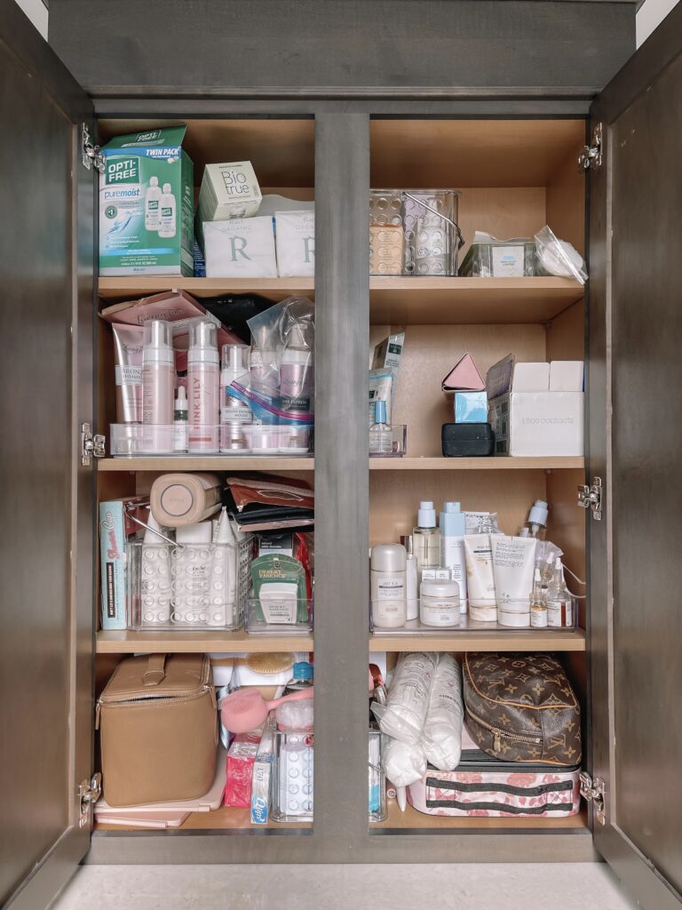 Need help organizing this mess of a bathroom cabinet. : r/organization