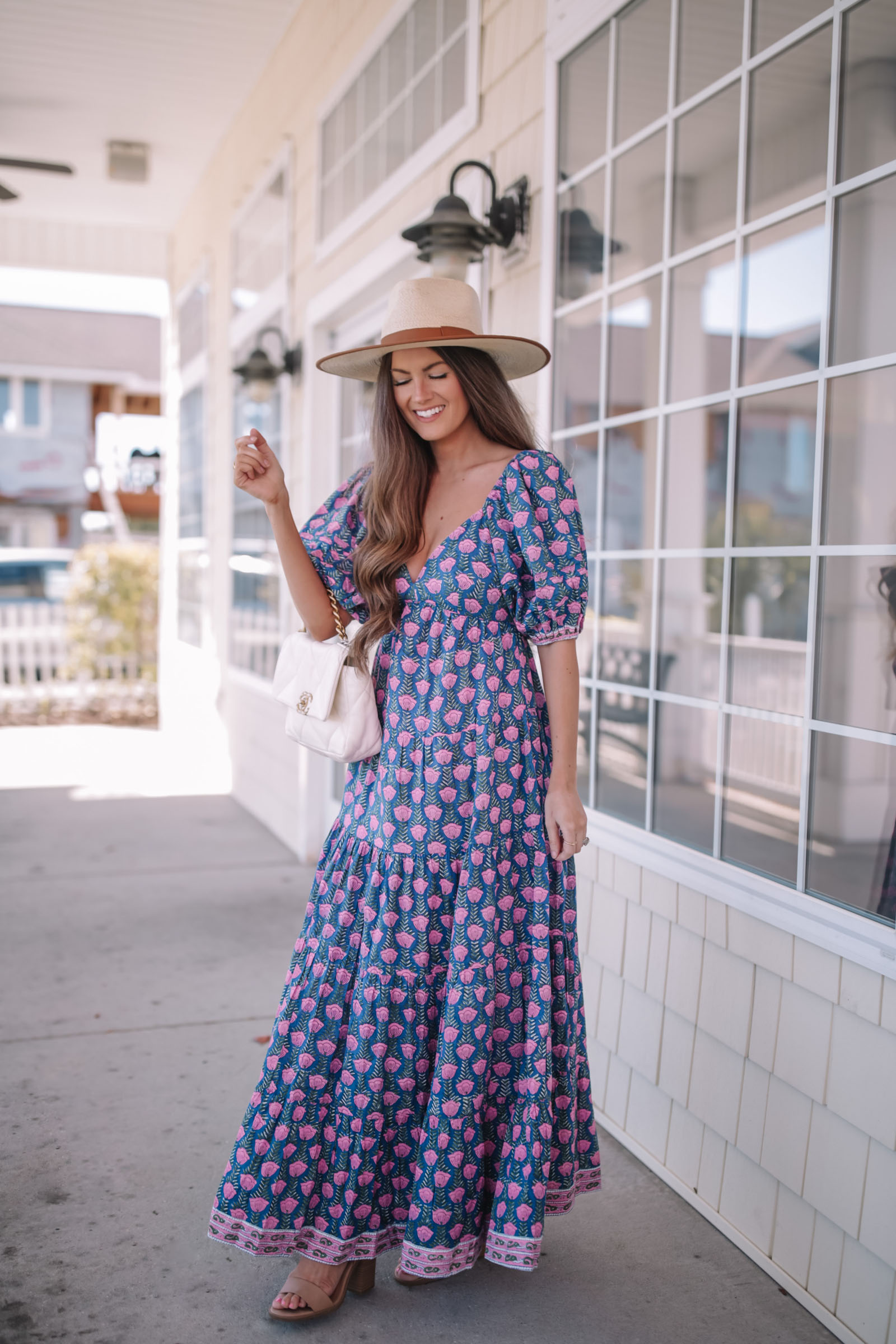 Puff Sleeve Maxi Dress - Southern Curls & Pearls