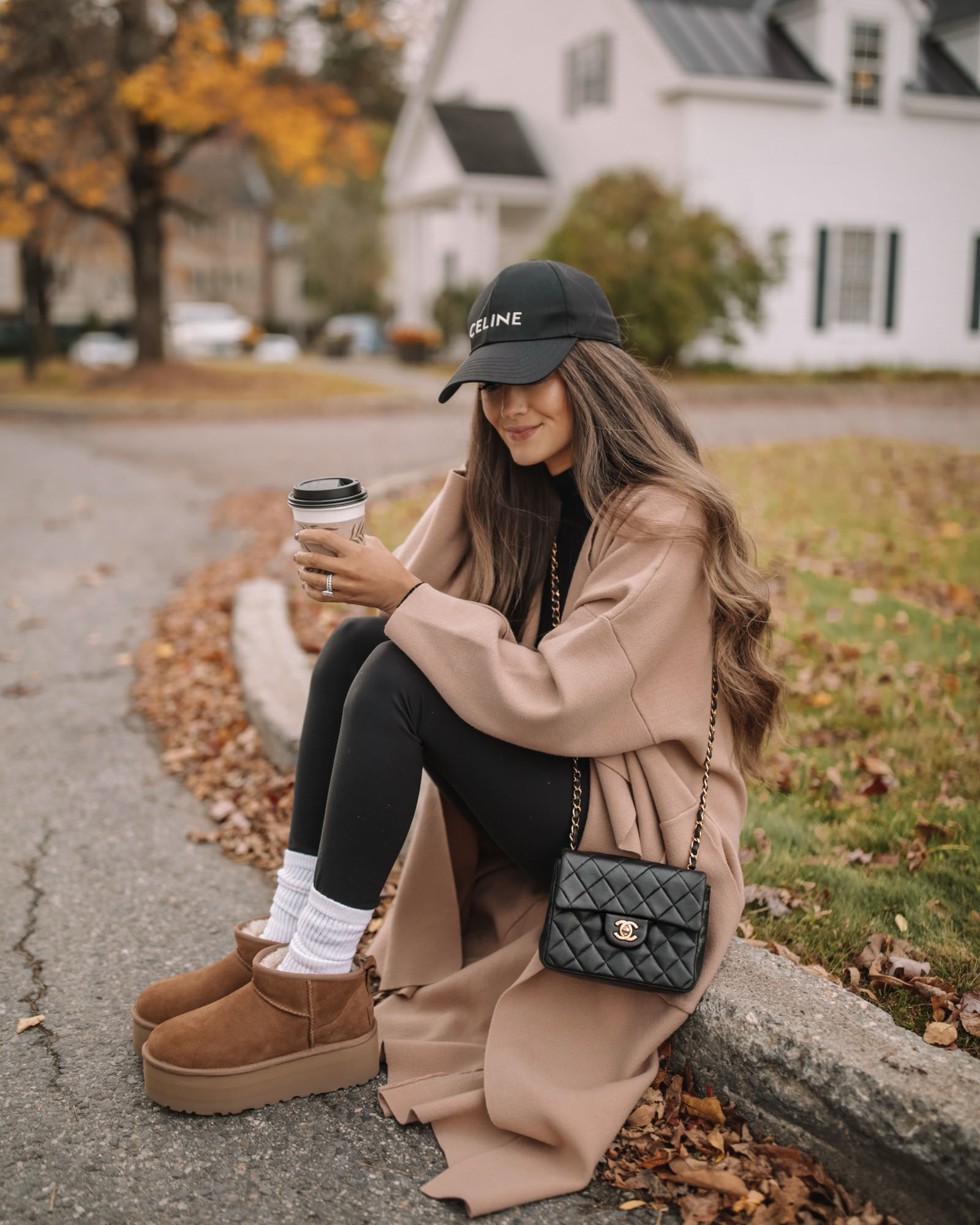 Flared Leggings and Uggs Outfit for Winter